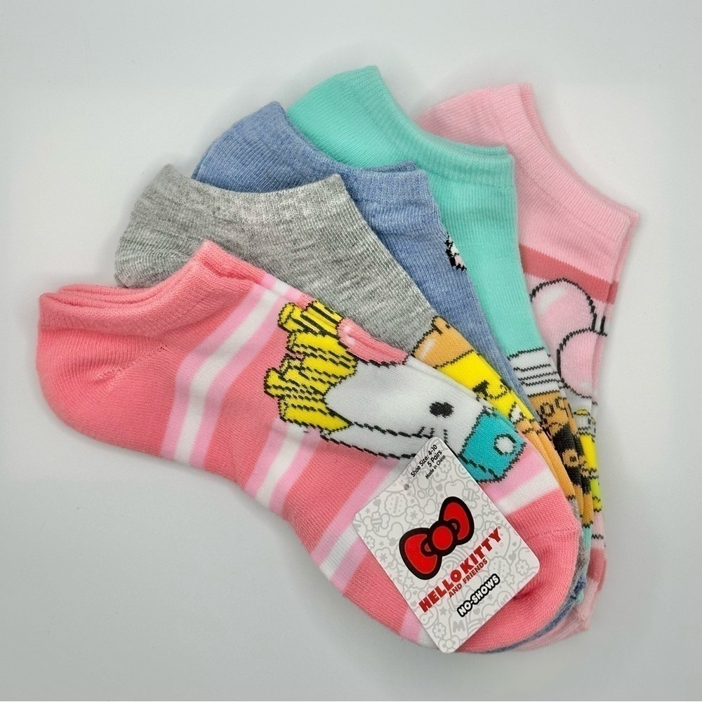 Hello Kitty Socks, Women’s, Shoe Size 4-10, No Show, Sanrio Kitty & Friends